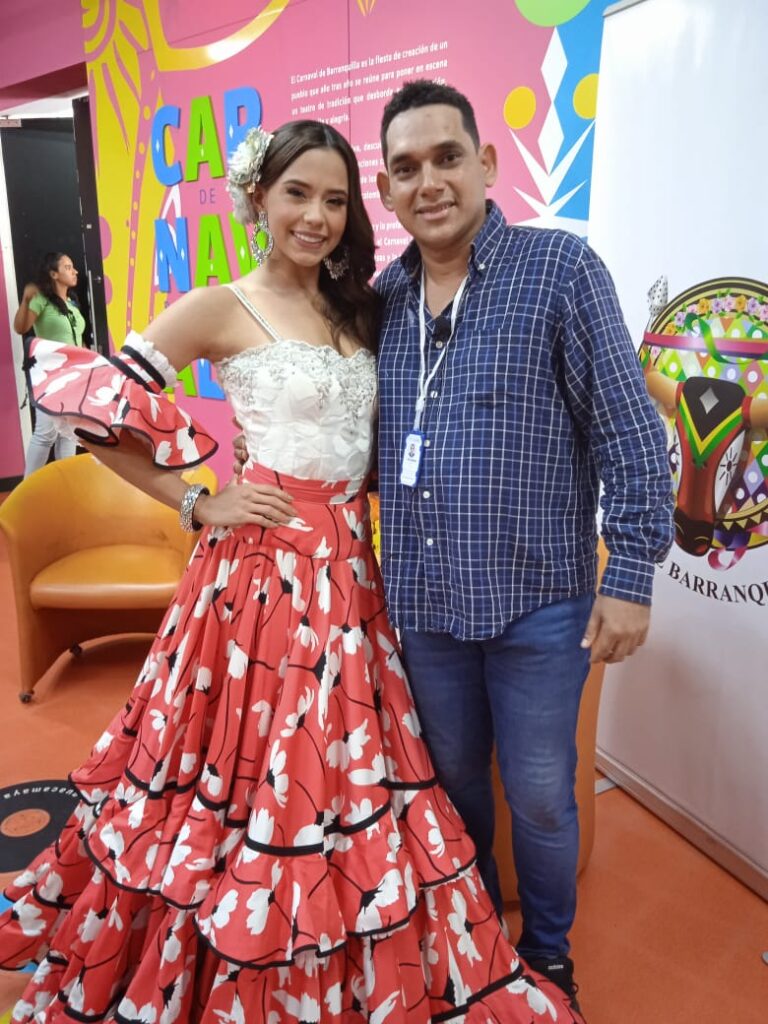 Periodista Iván Meneses y Natalia de Castro, reina del Carnaval de Barranquilla 2023