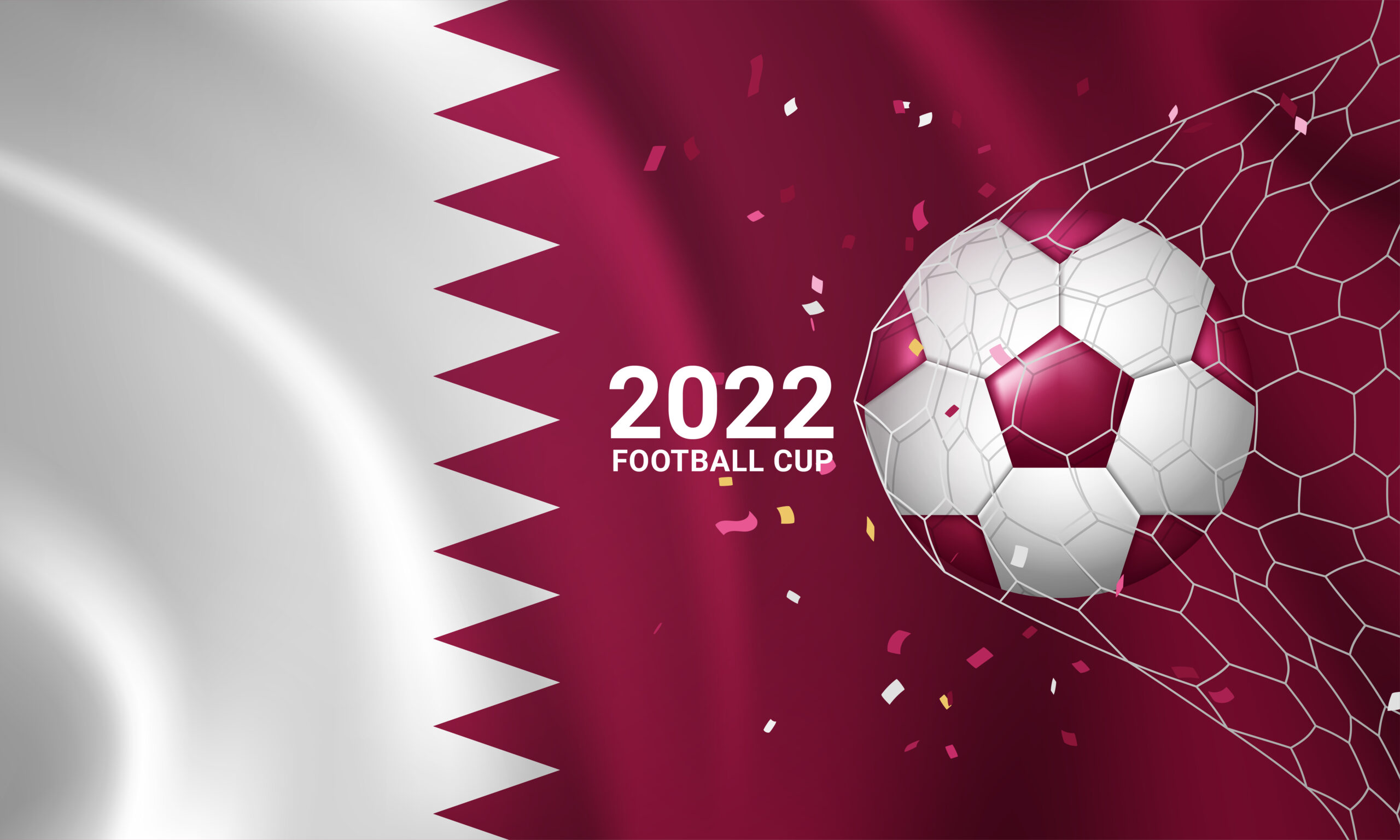 3d-bandera-futbol-copa-mundial-qatar. Imagen de almumtazza en Freepik