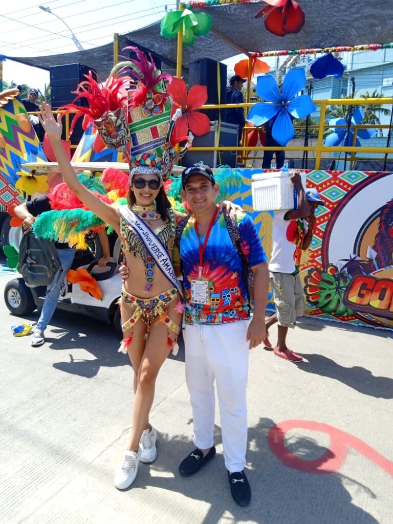 Iván Meneses y Miss Universo Amazonas