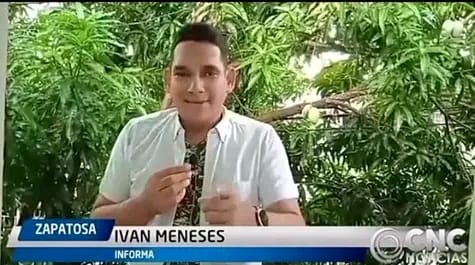 Ivan Meneses presentando una nota para el noticiero CNC noticias- Valledupar